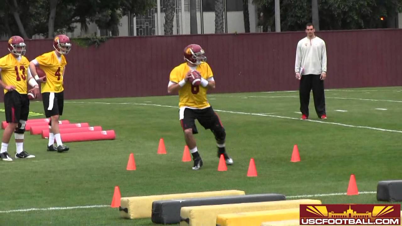 USC Quarterbacks working on fundamentals