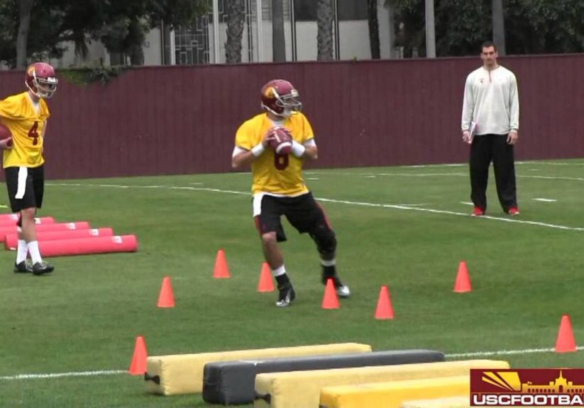 USC Quarterbacks working on fundamentals